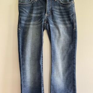 Wrangler Blue Straight-Leg Jeans with Vintage Wash